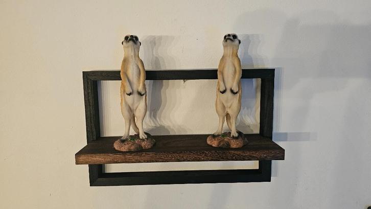 Superleuke Wandplankjes! Hout. Bruin/Zwart! Set van 2!, Huis en Inrichting, Woonaccessoires | Wandplanken en Boekenplanken, Nieuw