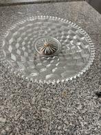 Glazen gebakschaal op voet - 31 cm, Huis en Inrichting, Woonaccessoires | Schalen en Manden, Gebruikt, Schaal, Rond, Ophalen of Verzenden