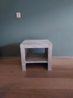 Steigerhouten tafeltje, Huis en Inrichting, Tafels | Bijzettafels, Minder dan 55 cm, Gebruikt, Vierkant, Ophalen