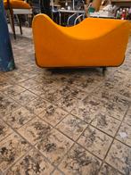 Vintage Design Poef oranje, Ophalen, Hout, Minder dan 50 cm, Gebruikt