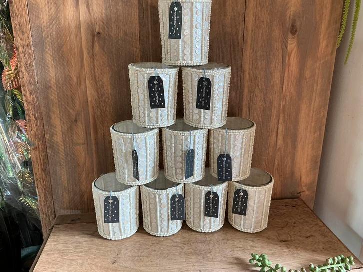 NIEUW set van 10 luxe windlichtjes met kralen, Huis en Inrichting, Woonaccessoires | Kandelaars en Kaarsen, Nieuw, Ophalen of Verzenden
