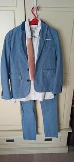 Kostuum met blouse en stropdas maat 152, Ophalen of Verzenden, Zo goed als nieuw, Maat 46 (S) of kleiner, Blauw