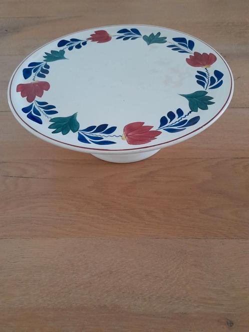Vintage Taartplateau met Bloemmotieven, Antiek en Kunst, Antiek | Keramiek en Aardewerk, Ophalen