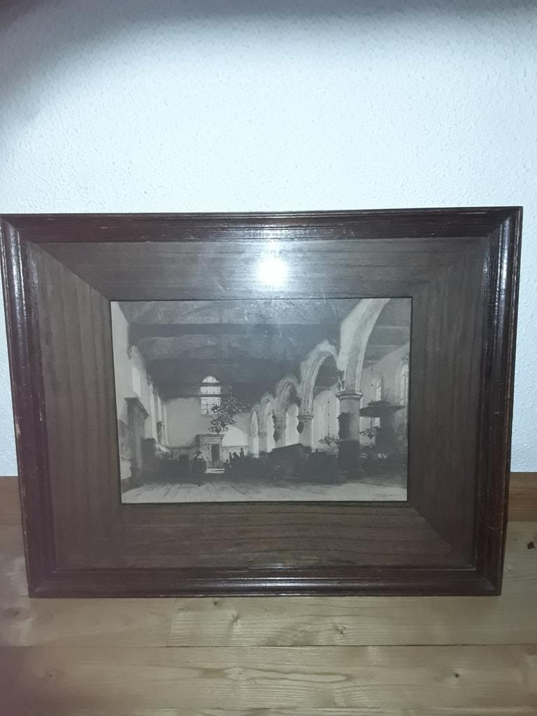 Fotogravure J. Bosboom Bakkenessenkerk te Haarlem, Ophalen of Verzenden