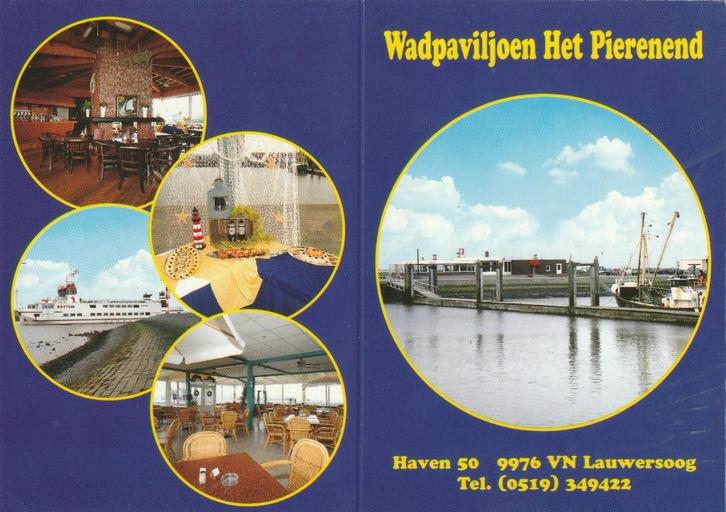 LAUWERSOOG Wadpaviljoen Het Pierenend Reklamekaart, Verzamelen, Ansichtkaarten | Nederland, Ongelopen, Groningen, 1980 tot heden