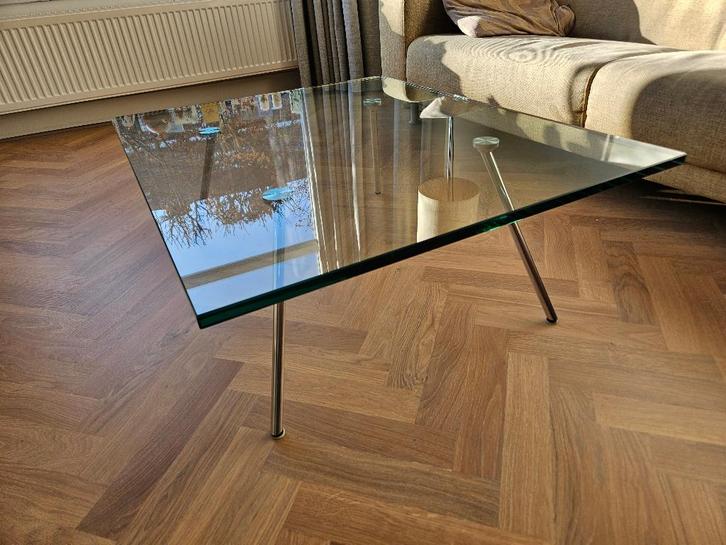 Glazen Salontafel | Beek Maupertuus, Huis en Inrichting, Tafels | Salontafels, Zo goed als nieuw, Minder dan 50 cm, 50 tot 100 cm