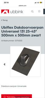 Ubbink Ubiflex universele Dakdoorvoerpan 131mm 25-45 zwart, Doe-het-zelf en Verbouw, Dakpannen en Dakbedekking, Kunststof, Zwart