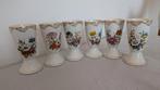 Franse koffie bekers mokken aardewerk bloemen vogels goud, Ophalen of Verzenden, Aardewerk, Overige stijlen, Kop(pen) en/of Schotel(s)