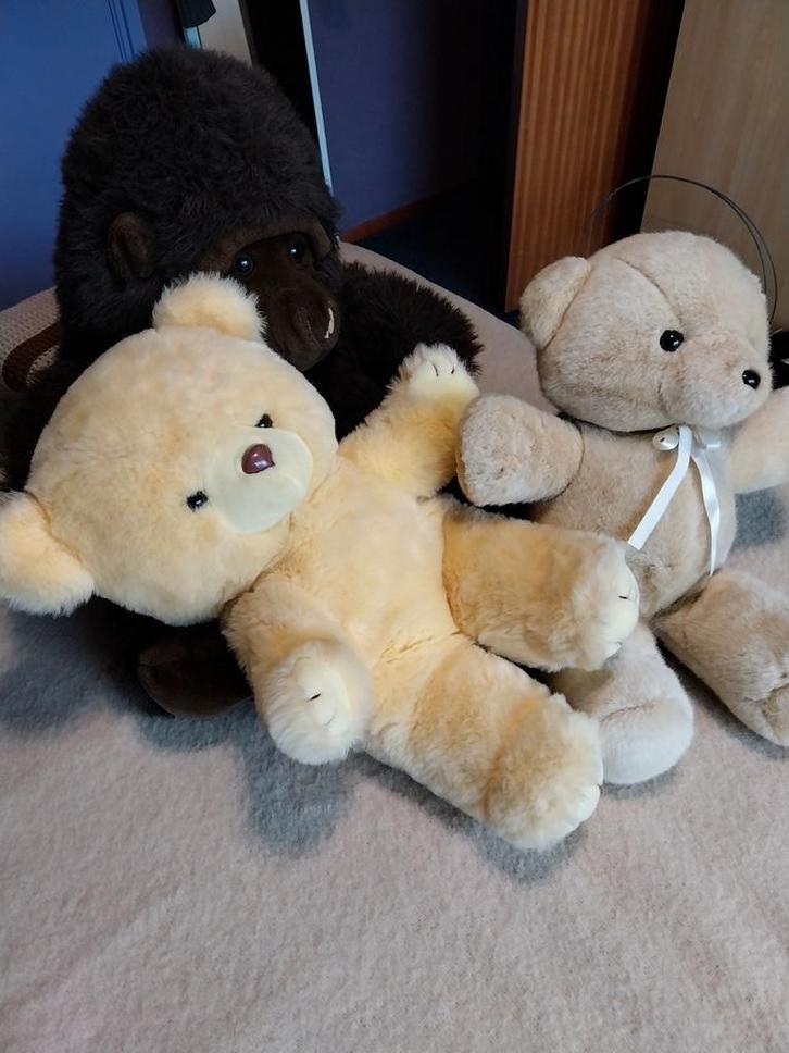 Knuffel Gorilla & 2 Knuffelberen - Goede Conditie, Kinderen en Baby's, Speelgoed | Knuffels en Pluche, Gebruikt, Overige typen