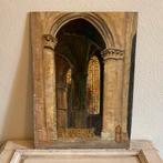Schilderij kerkinterieur *tres jolie Duiven*, Antiek en Kunst, Kunst | Schilderijen | Klassiek, Verzenden