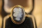 Antieke gouden franse cameering camee ring hardstone, Ophalen of Verzenden, Goud, Ring, Met edelsteen