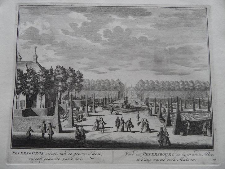 79 Nigtevecht Petersburg Kopergravure 1719, Antiek en Kunst, Kunst | Etsen en Gravures, Ophalen of Verzenden