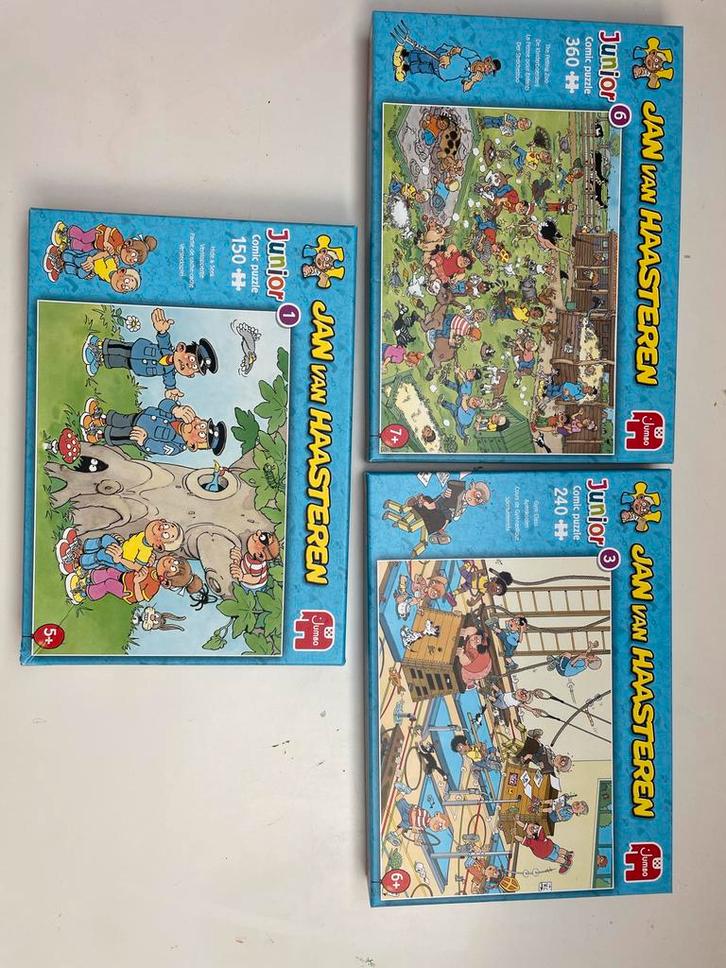 Jan van Haasteren Junior Puzzels - Set van 3, Kinderen en Baby's, Speelgoed | Kinderpuzzels, Zo goed als nieuw, 6 jaar of ouder