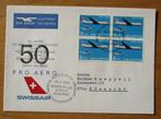 Zwitserland, 50 jaar Luchtpost op speciale envelop, 1969, Postzegels en Munten, Postzegels | Europa | Zwitserland, Verzenden, Gestempeld