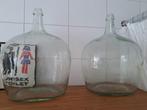 2 oude vazen 35 cm hoog, Huis en Inrichting, Woonaccessoires | Vazen, Gebruikt, Overige kleuren, Ophalen of Verzenden, Glas