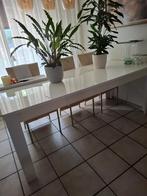 Witte Eettafel met Metalen Poten, Huis en Inrichting, Tafels | Eettafels, 100 tot 150 cm, 200 cm of meer, Ophalen of Verzenden