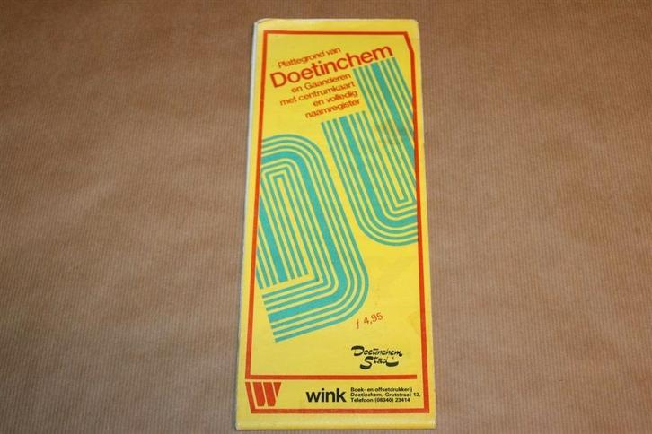 Plattegrond Doetinchem en Gaanderen - Ca 1975, Boeken, Atlassen en Landkaarten, Zo goed als nieuw, Landkaart, Nederland, 1800 tot 2000
