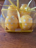 4 "Ei" Kaarsen Kleur: Geel met Witte Stippen Nieuw in Doos, Ophalen of Verzenden, Nieuw