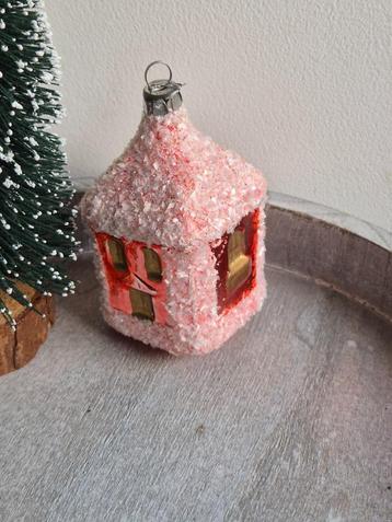 vintage kerstbal huisje vierkant 543 beschikbaar voor biedingen