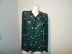 King Louie dennen groene blouse stippen in kleur voile S, Ophalen of Verzenden, Zo goed als nieuw, King Louie, Maat 36 (S)