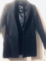 DENHAM wollen grijze halflange jas maat S met dierenprint, Kleding | Dames, Jassen | Winter, Denham, Ophalen of Verzenden, Zo goed als nieuw