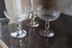 Antieke Baccarat Frankrijk kristal 4 champagne coupes, Ophalen of Verzenden
