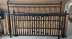 Zwart metalen ledikant 140x200, Ophalen, Gebruikt, Zwart, Tweepersoons