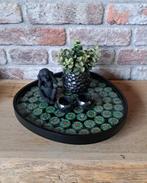 Heineken serveerplateau met bierdopjes en epoxy., Ophalen of Verzenden, Zo goed als nieuw, Rond