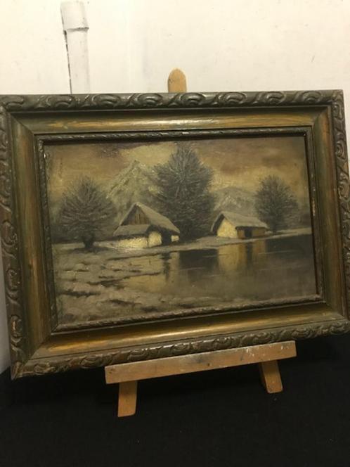 Schilderij 'Winterlandschap', Antiek en Kunst, Kunst | Schilderijen | Klassiek, Ophalen of Verzenden
