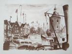 Prent Enkhuizen, Verzamelen, Foto's en Prenten, Verzenden, Voor 1940, Gebruikt