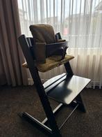Stokke Tripp Trapp met bekleding en kinderzit, Ophalen, Gebruikt, Meegroeistoel, Gordel(s)