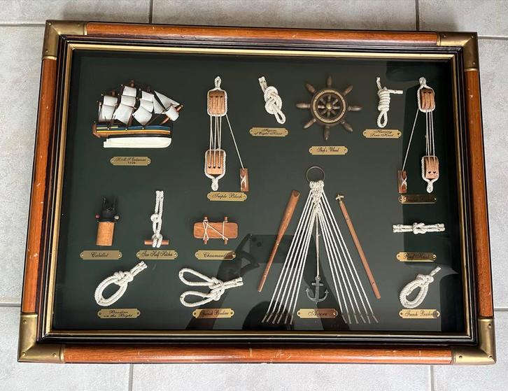 Maritiem Knopen Schilderij Boot, Antiek en Kunst, Antiek | Woonaccessoires, Ophalen of Verzenden