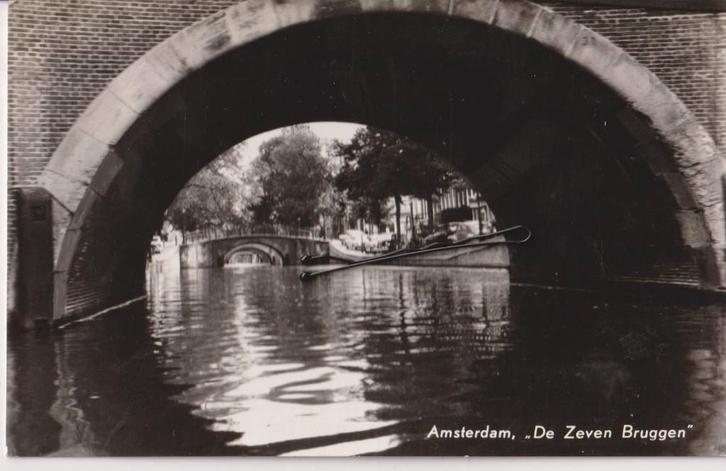 Amsterdam , de zeven bruggen, Verzamelen, Ansichtkaarten | Nederland, Ongelopen, Noord-Holland, 1960 tot 1980, Ophalen of Verzenden