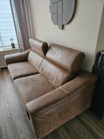 Comfortabele bruine stoffen bank - Driepersoons, Gebruikt, Driepersoons, 75 tot 100 cm, Ophalen of Verzenden