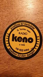 Sticker zender piraat radio KENO, DEN DUNGEN, KERKDRIEL, Ophalen of Verzenden, Zo goed als nieuw