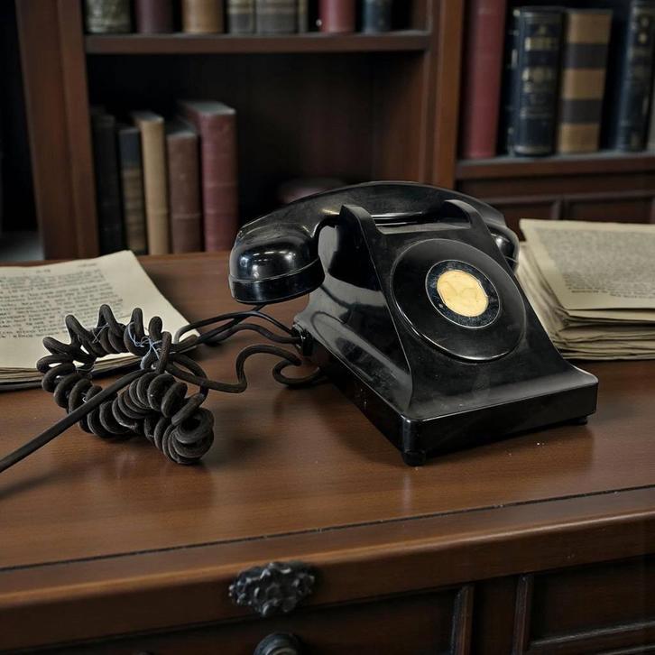 Vintage bakelieten telefoon zonder draaischijf, Telecommunicatie, Vaste telefoons | Niet Draadloos, Bakeliet, Ophalen