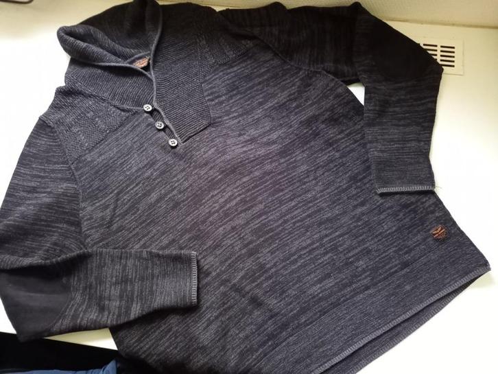 PME LEGEND donker grijze trui met kraag, maat XXL, Kleding | Heren, Truien en Vesten, Zo goed als nieuw, Maat 56/58 (XL), Grijs