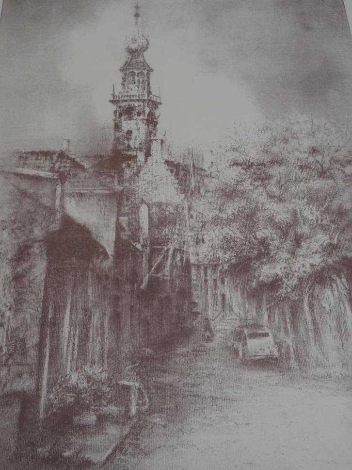 Litho Veere in verval, stadhuis van Veere Co de Voogd 1980, Antiek en Kunst, Kunst | Litho's en Zeefdrukken, Verzenden