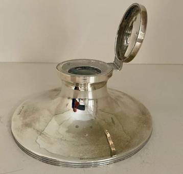 Antieke Engelse zilveren inktpot (English silver inkwell) beschikbaar voor biedingen