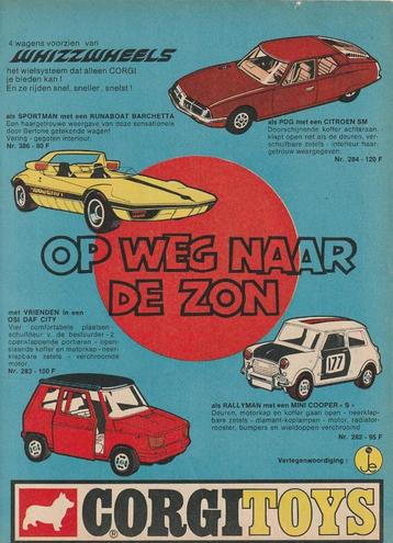 Retro reclame 1971 Corgi Toys DAF city Mini Cooper Whizzwhee beschikbaar voor biedingen