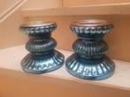 2 mooie kandelaars blauw., Overige materialen, Blauw, Ophalen of Verzenden, Zo goed als nieuw