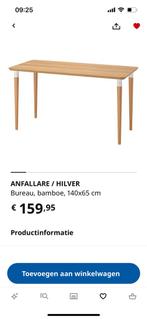 IKEA bureau bamboe Anfallare / Hilversum, Ophalen of Verzenden, Zo goed als nieuw, Bureau