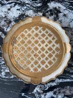 Italiaans barok rond dienblad plateau goud wit, Ophalen of Verzenden