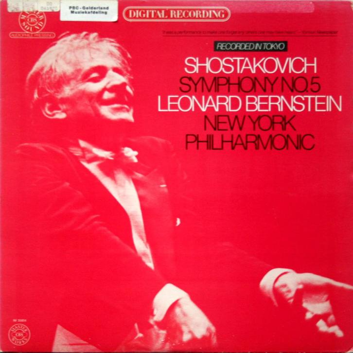 Shostakovitsj - Symfonie nr. 5 - Bernstein (1980), Cd's en Dvd's, Vinyl | Klassiek, Gebruikt, Romantiek, Orkest of Ballet, 12 inch