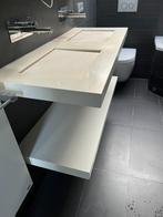 Design wastafel & plank, kwartswit,  120cm (Giquadro), Ophalen, Gebruikt, 100 tot 150 cm, Minder dan 100 cm