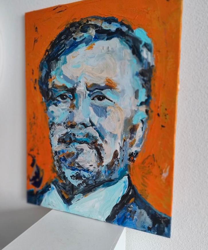 Willem Alexander~ kunst~origineel schilderij koning ~atelier, Antiek en Kunst, Kunst | Schilderijen | Abstract, Ophalen