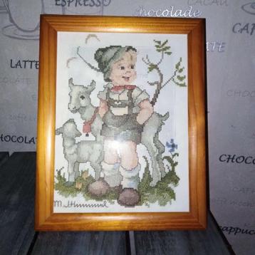 Geborduurd schilderij Peter met geit en lammetje - Hummel beschikbaar voor biedingen