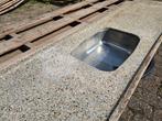 Granieten Aanrechtblad met Spoelbak, Huis en Inrichting, Keuken | Keukenelementen, Ophalen, Minder dan 50 cm, Gebruikt, 200 cm of meer