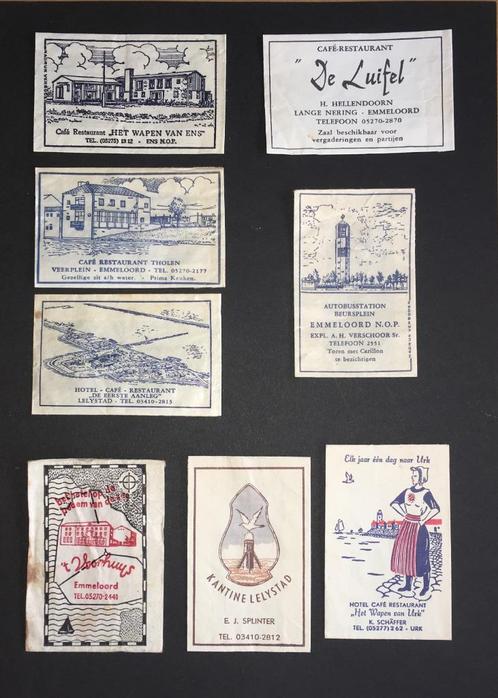 8 st. Emmeloord / Lelystad / Urk / Ens  (Flevoland), Verzamelen, Suikerzakjes, Ophalen of Verzenden