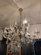 Prachtige antieke marietheresia kroonluchter 16 lichtpunten, Ophalen, Info belgie, Gebruikt, Glas